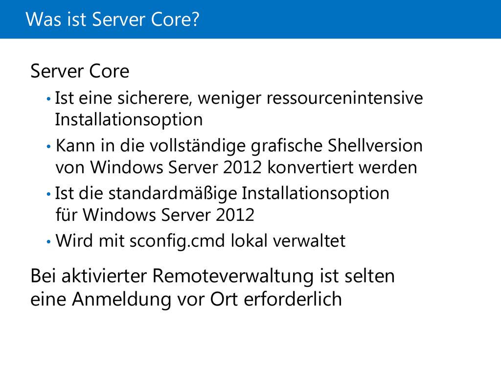 Was ist Server Core Server Core