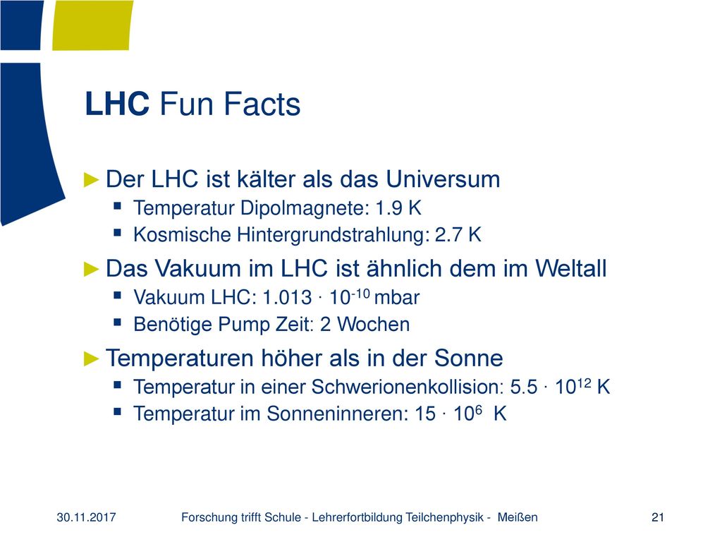 Forschung trifft Schule - Lehrerfortbildung Teilchenphysik - Meißen