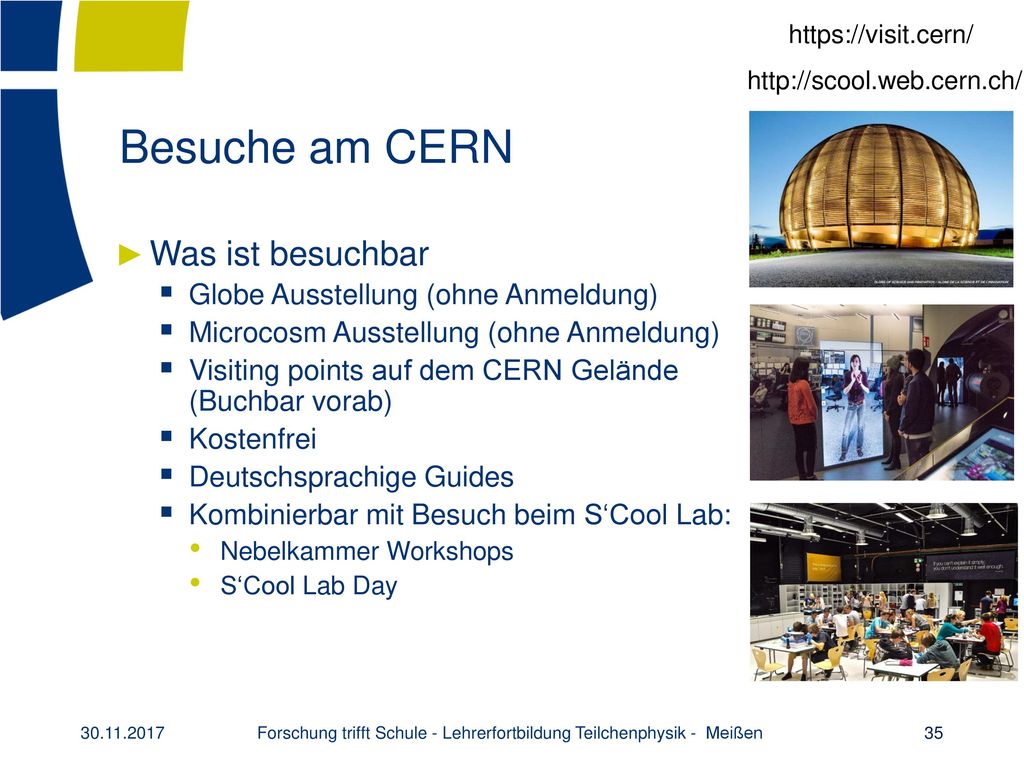 Forschung trifft Schule - Lehrerfortbildung Teilchenphysik - Meißen