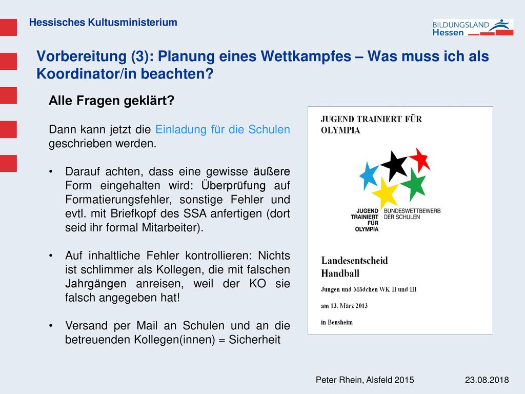 Vorbereitung (3): Planung eines Wettkampfes – Was muss ich als Koordinator/in beachten