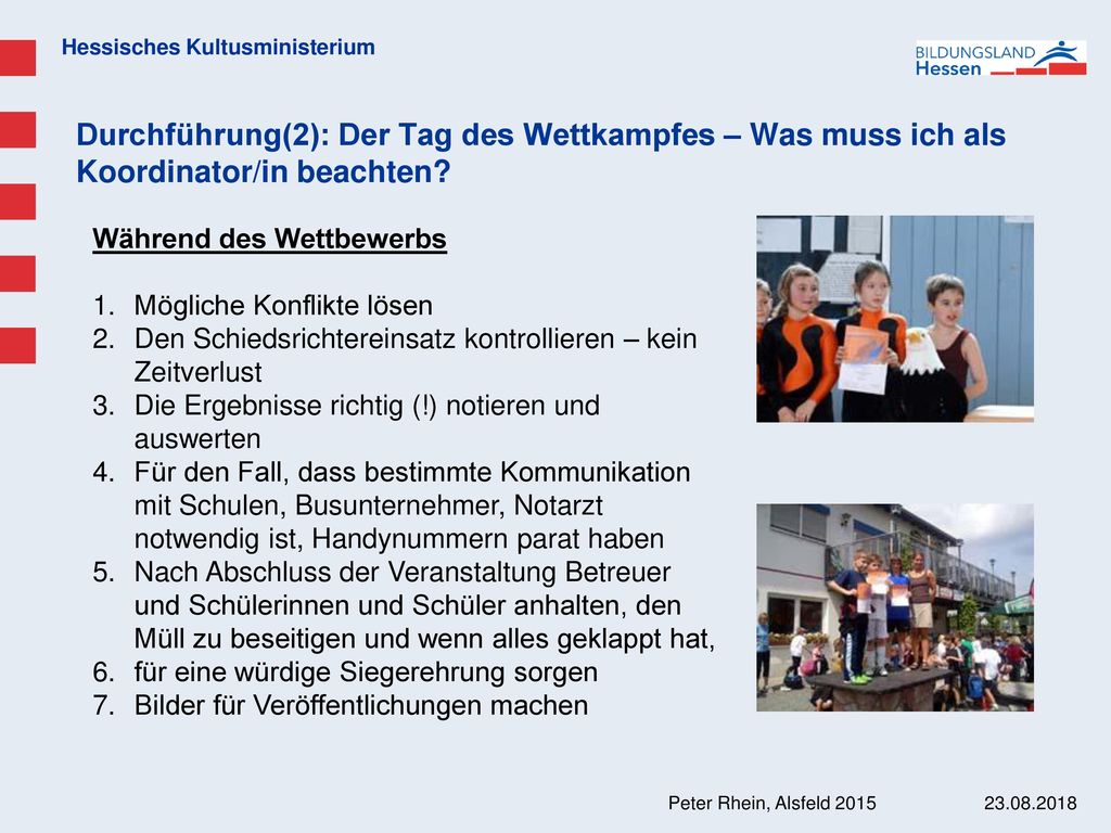 Durchführung(2): Der Tag des Wettkampfes – Was muss ich als Koordinator/in beachten
