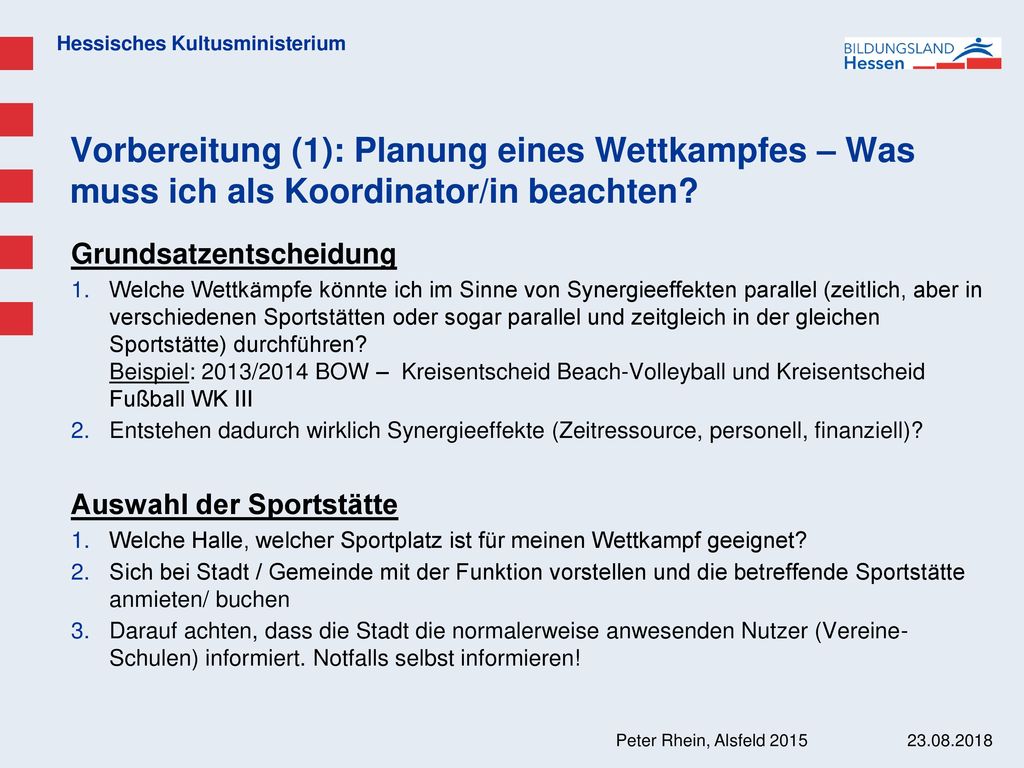 Vorbereitung (1): Planung eines Wettkampfes – Was muss ich als Koordinator/in beachten