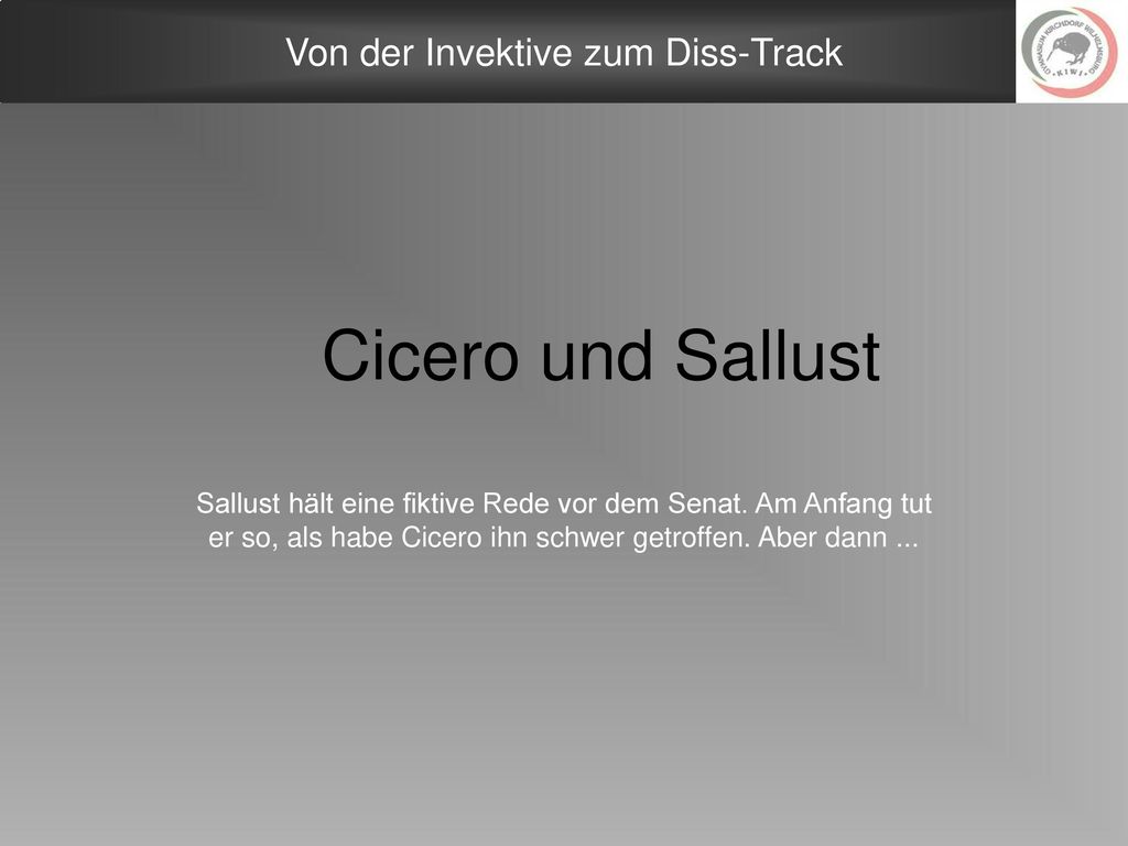 Cicero und Sallust Sallust hält eine fiktive Rede vor dem Senat.