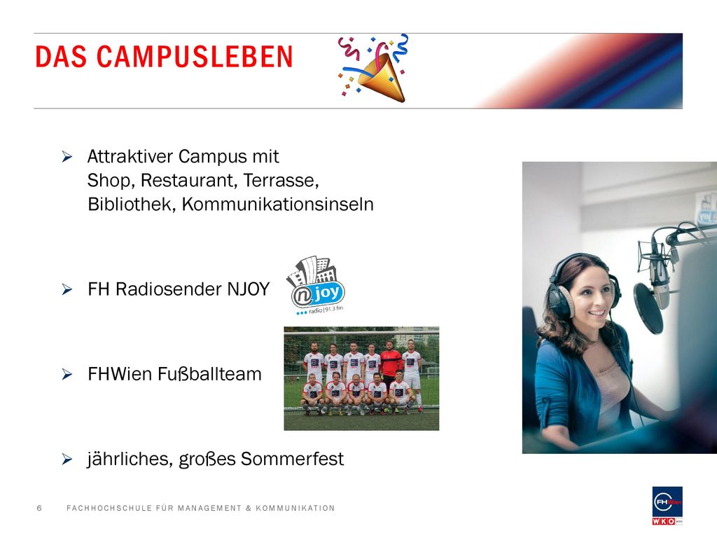 Das campusleben Attraktiver Campus mit Shop, Restaurant, Terrasse, Bibliothek, Kommunikationsinseln.