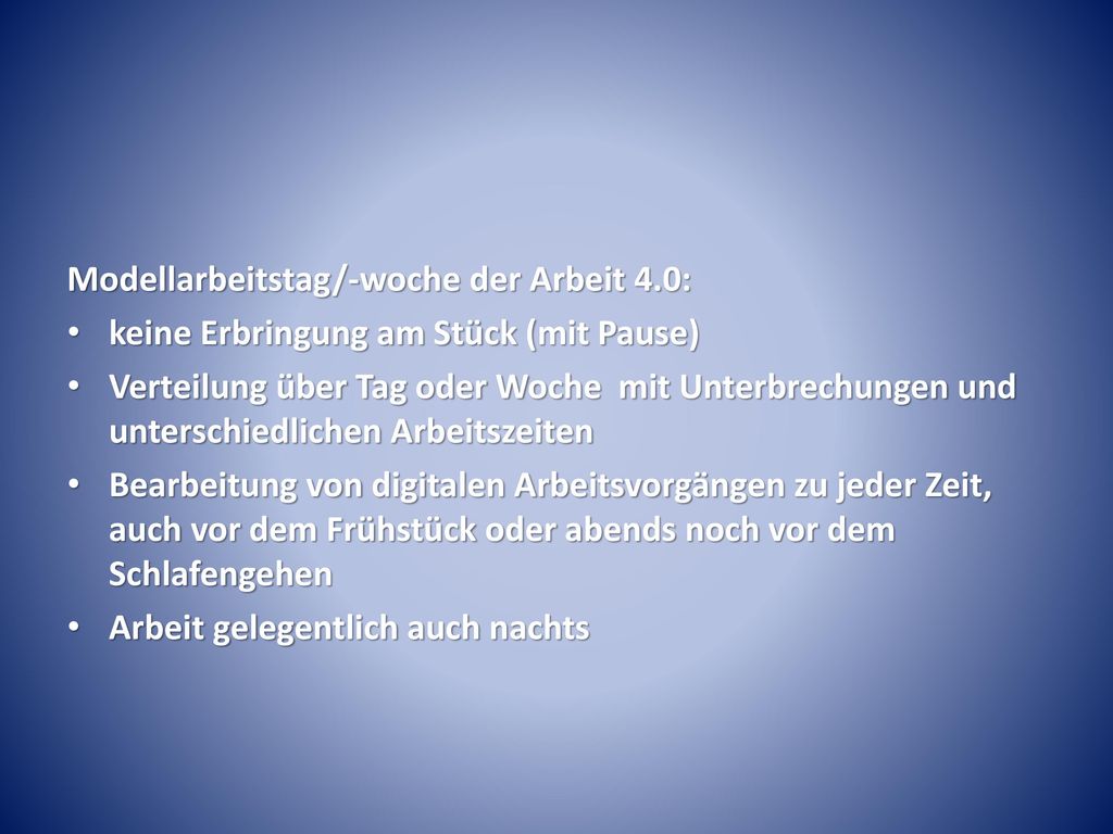 Modellarbeitstag/-woche der Arbeit 4.0: