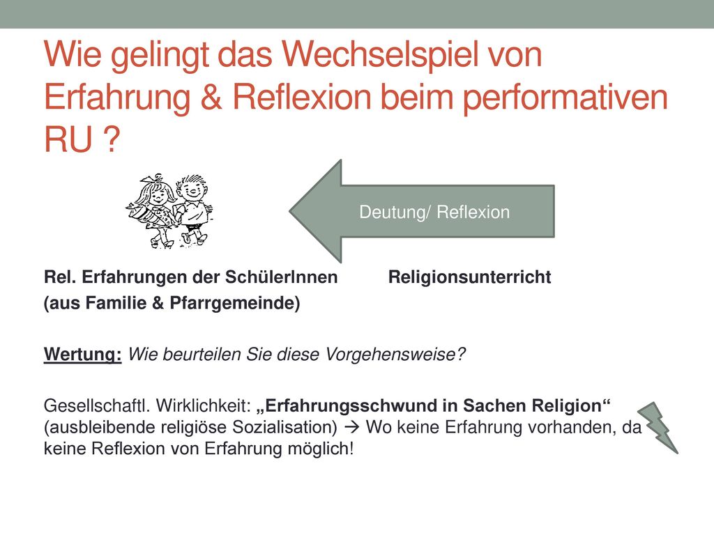 Wie gelingt das Wechselspiel von Erfahrung & Reflexion beim performativen RU