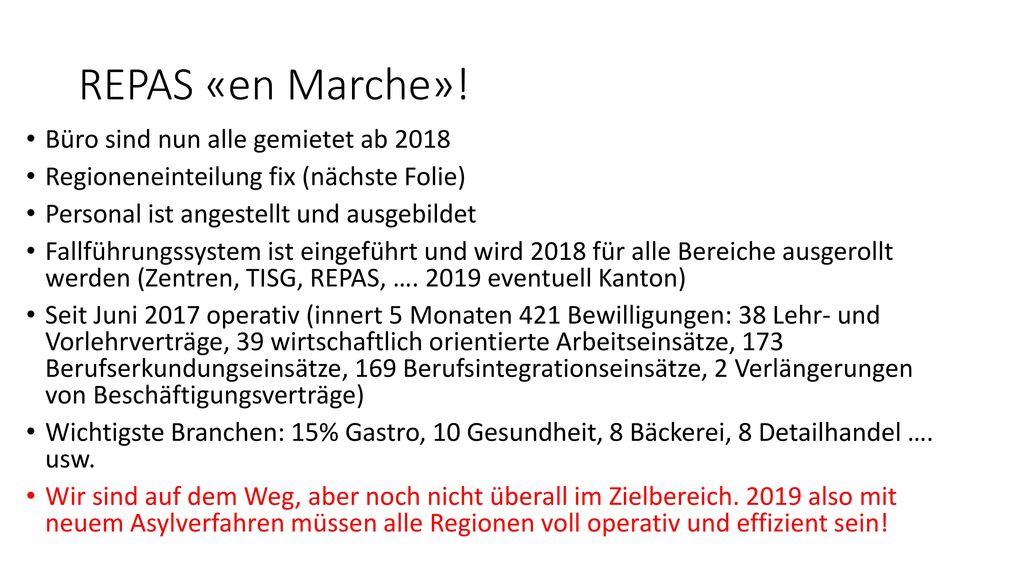 REPAS «en Marche»! Büro sind nun alle gemietet ab 2018