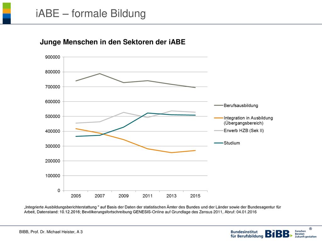 iABE – formale Bildung Junge Menschen in den Sektoren der iABE