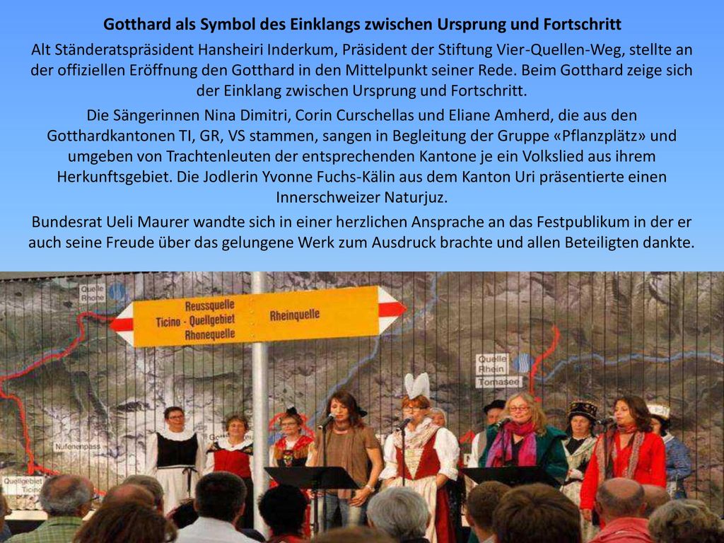 Gotthard als Symbol des Einklangs zwischen Ursprung und Fortschritt