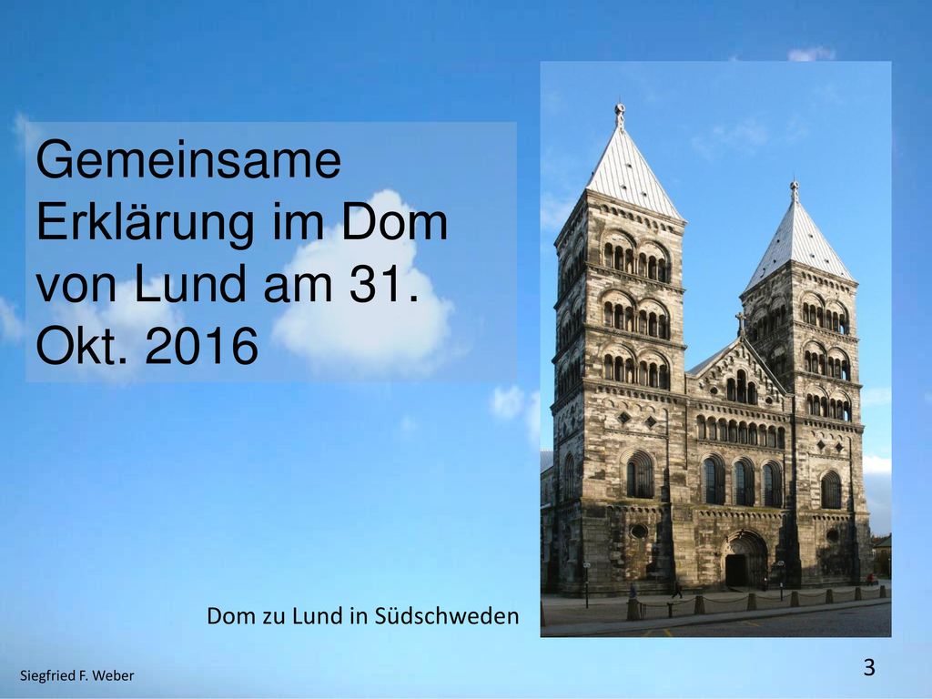 Gemeinsame Erklärung im Dom von Lund am 31. Okt. 2016