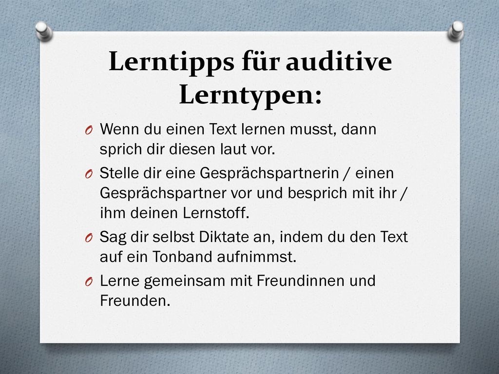 Lerntipps für auditive Lerntypen: