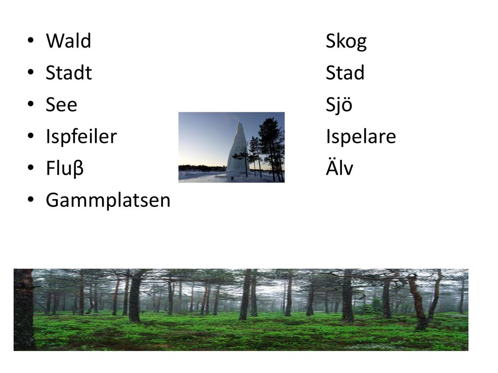 Wald Skog Stadt Stad See Sjö Ispfeiler Ispelare Fluβ Älv Gammplatsen