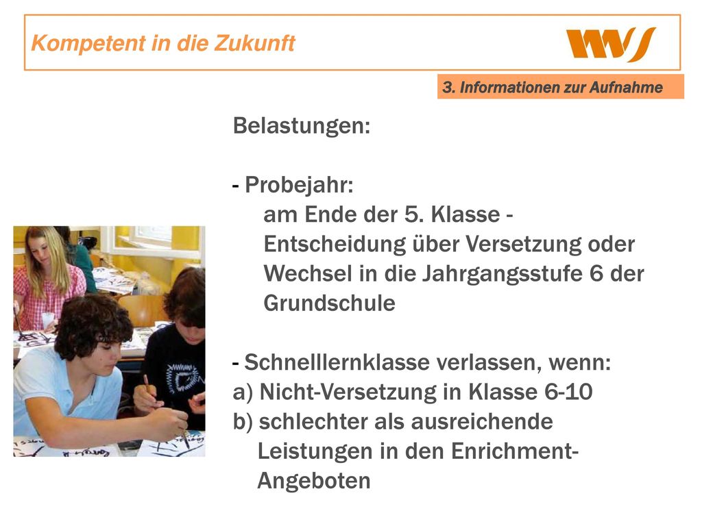 Entscheidung über Versetzung oder Wechsel in die Jahrgangsstufe 6 der
