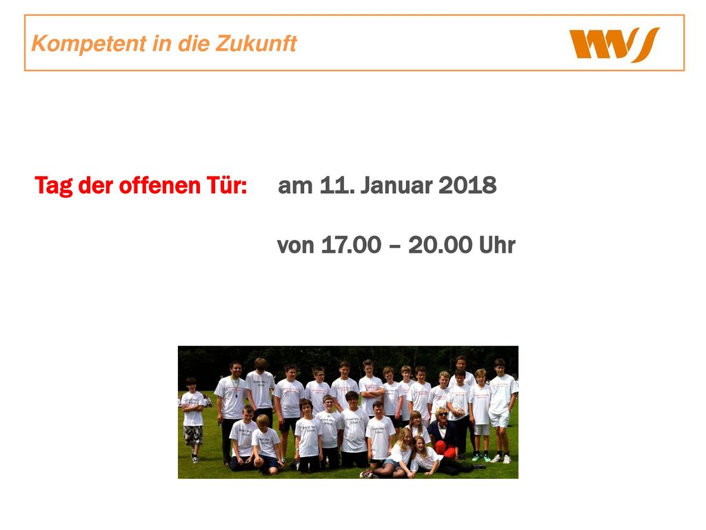 Tag der offenen Tür: am 11. Januar 2018 von – Uhr