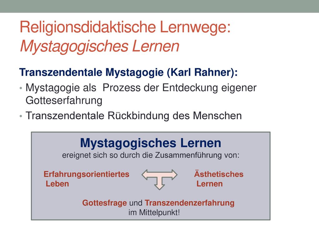 Religionsdidaktische Lernwege: Mystagogisches Lernen