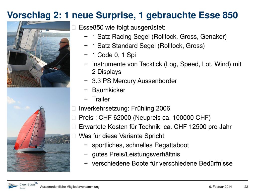 Vorschlag 2: 1 neue Surprise, 1 gebrauchte Esse 850