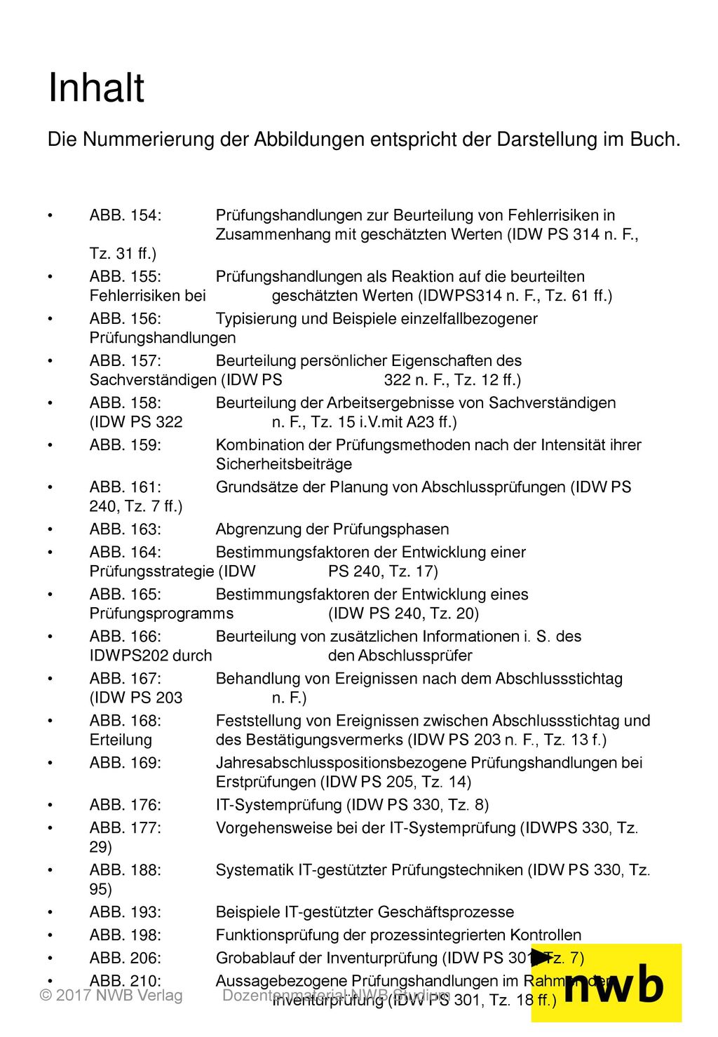 Inhalt Die Nummerierung der Abbildungen entspricht der Darstellung im Buch.