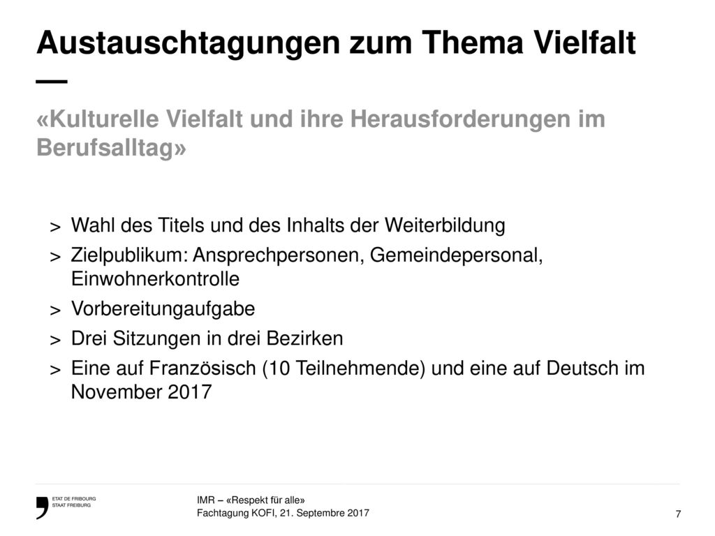 Austauschtagungen zum Thema Vielfalt —