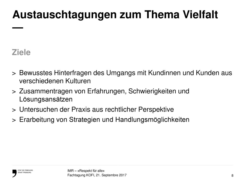 Austauschtagungen zum Thema Vielfalt —
