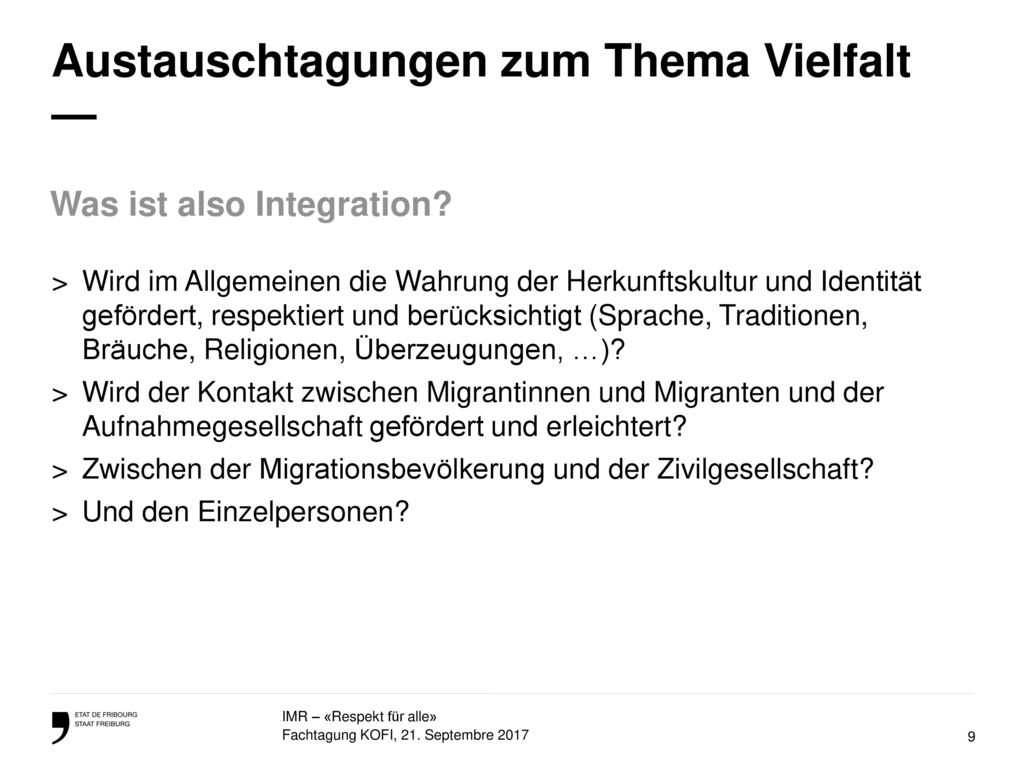 Austauschtagungen zum Thema Vielfalt —