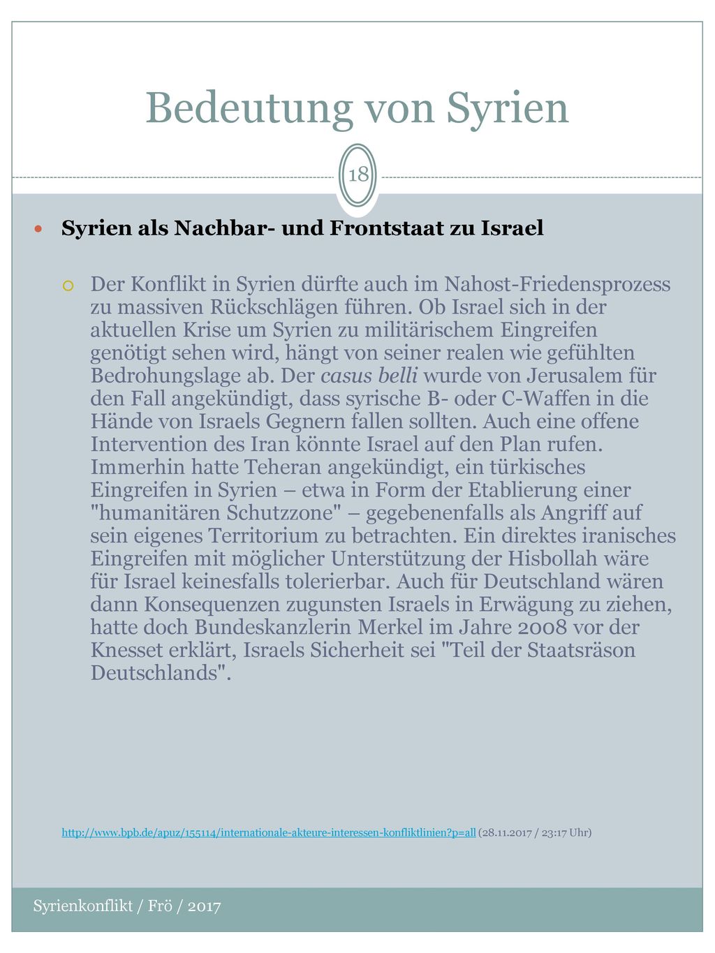 Bedeutung von Syrien Syrien als Nachbar- und Frontstaat zu Israel