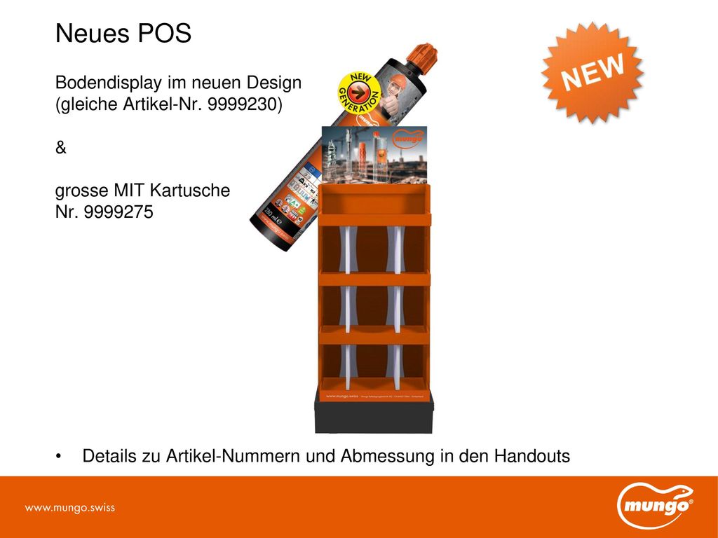 Neues POS Bodendisplay im neuen Design (gleiche Artikel-Nr ) &
