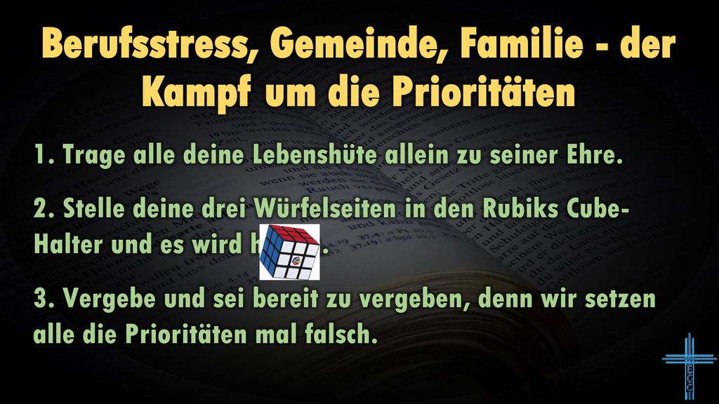 Berufsstress, Gemeinde, Familie - der Kampf um die Prioritäten