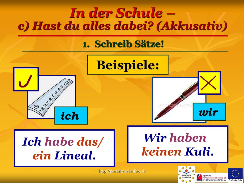 In der Schule – c) Hast du alles dabei (Akkusativ)