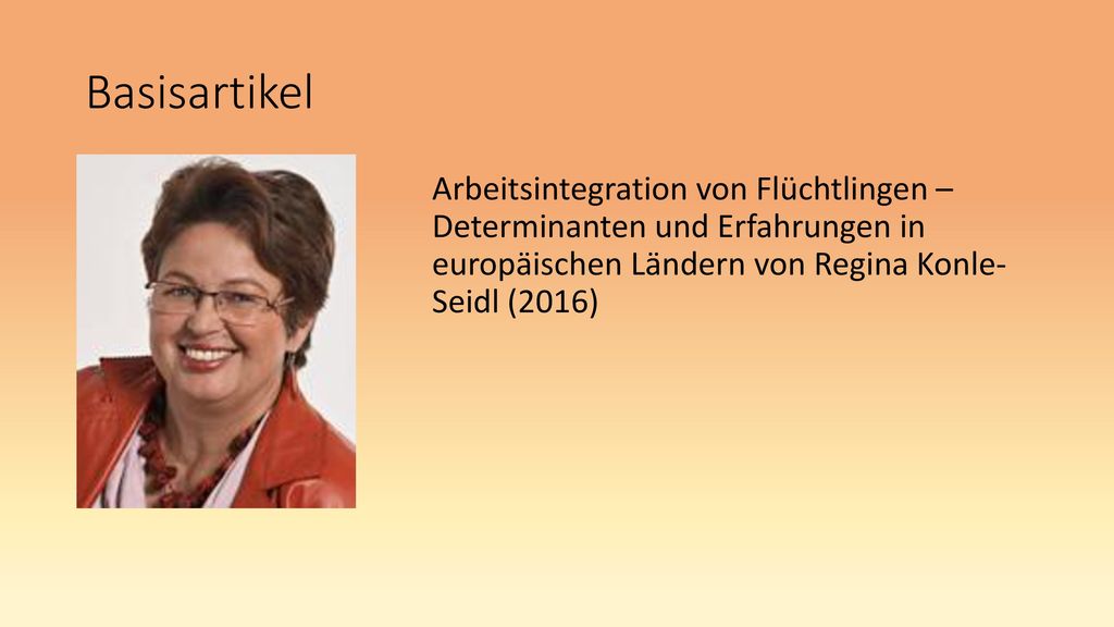 Basisartikel Arbeitsintegration von Flüchtlingen – Determinanten und Erfahrungen in europäischen Ländern von Regina Konle- Seidl (2016)