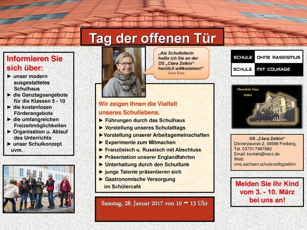 Oberschule Clara Zetkin Samstag, 28. Januar 2017 von 10 – 13 Uhr