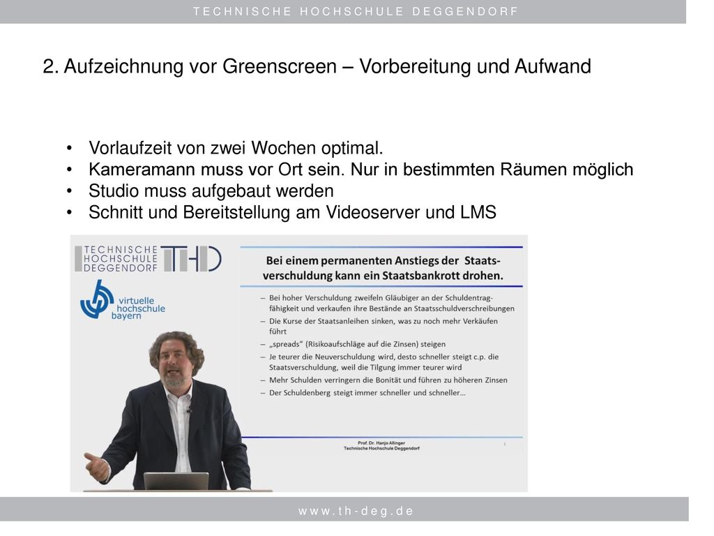 2. Aufzeichnung vor Greenscreen – Vorbereitung und Aufwand