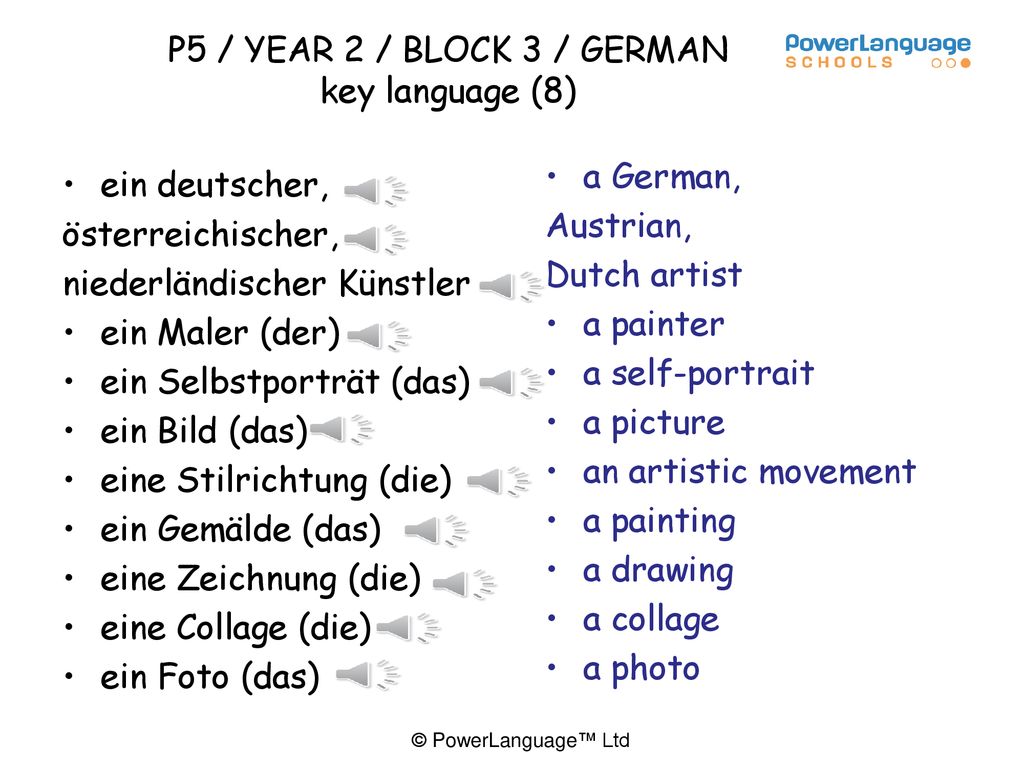 P5 / YEAR 2 / BLOCK 3 / GERMAN key language (8)