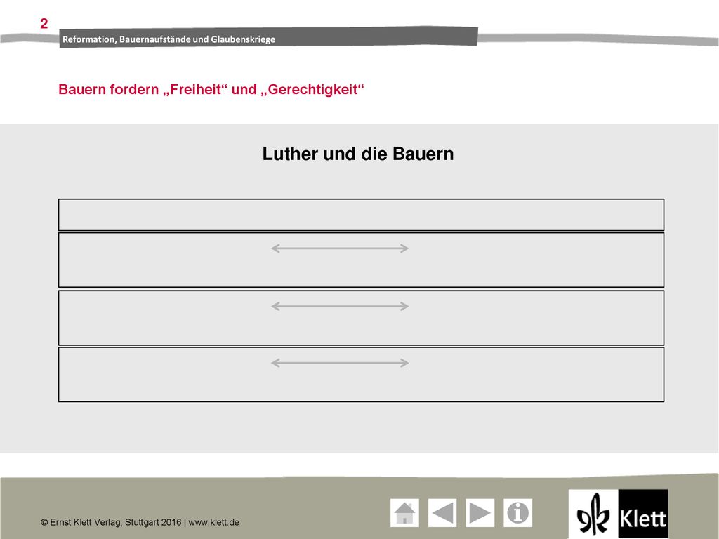 Luther und die Bauern Bauern fordern „Freiheit und „Gerechtigkeit