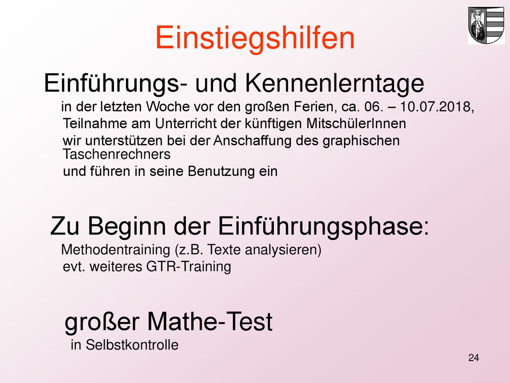 Einstiegshilfen Einführungs- und Kennenlerntage