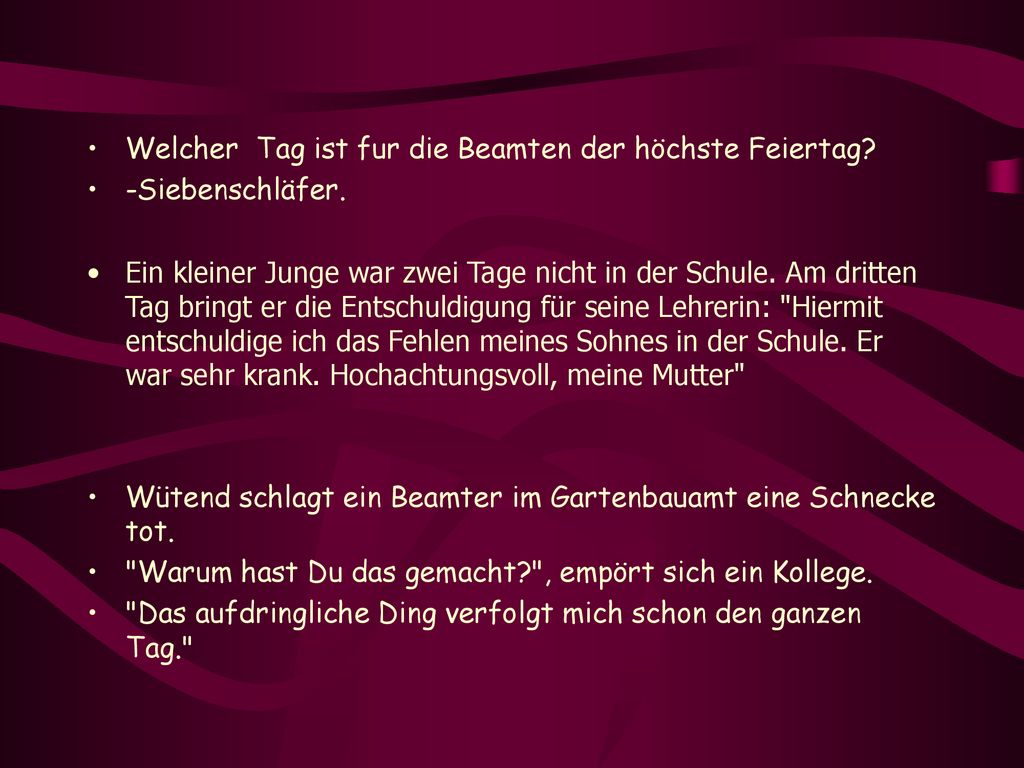 Welcher Tag ist fur die Beamten der höchste Feiertag