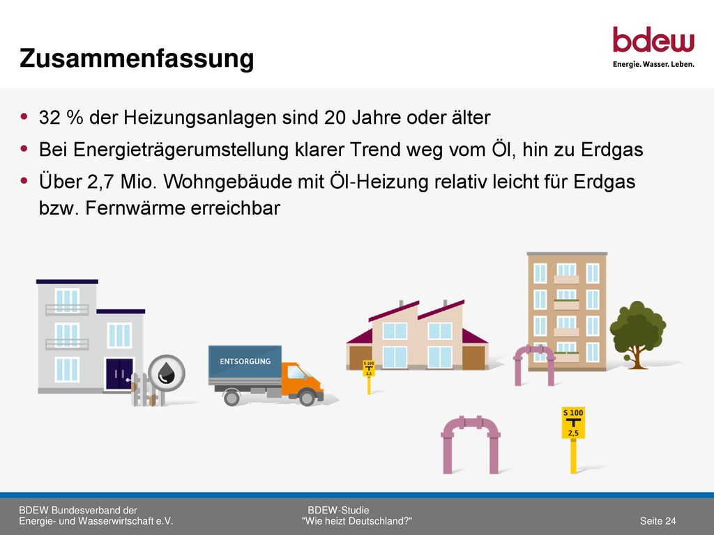 Zusammenfassung 32 % der Heizungsanlagen sind 20 Jahre oder älter