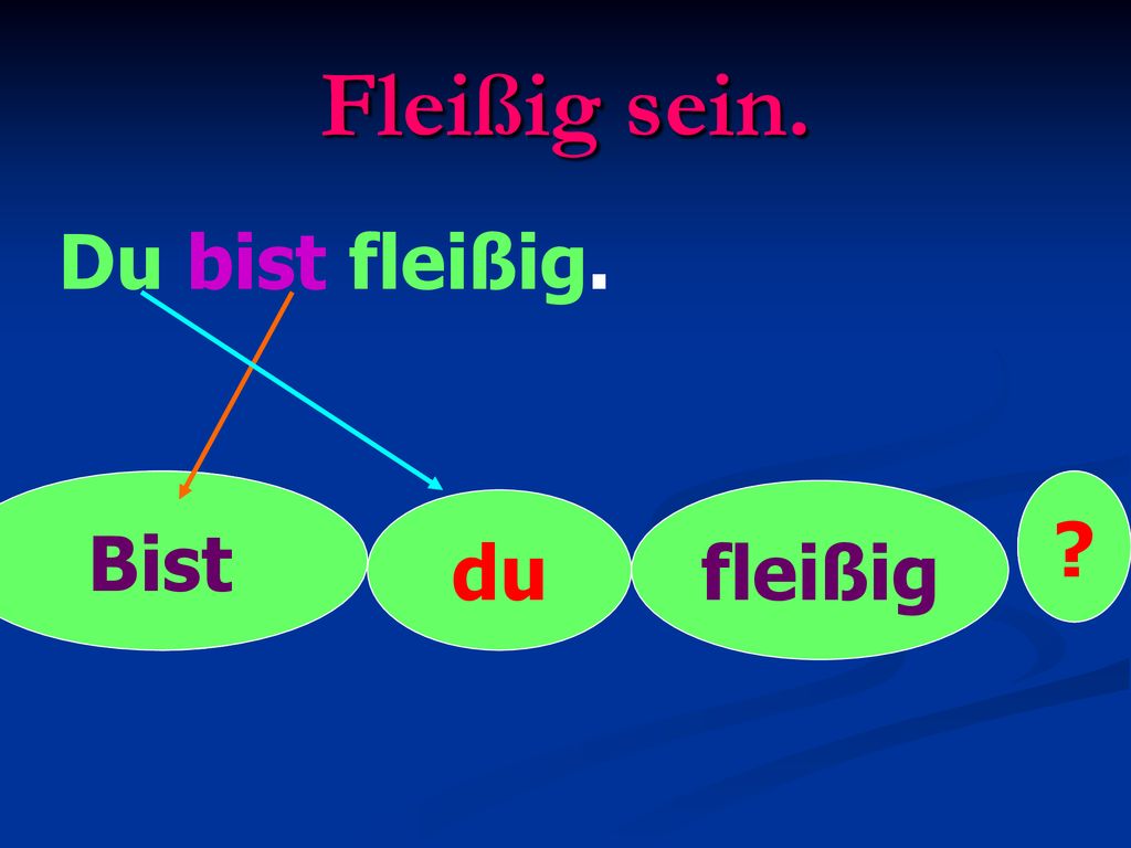 Fleißig sein. Du bist fleißig. Bist Sei ! fleißig du