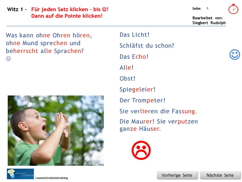 Witz 1 – Für jeden Satz klicken – bis !
