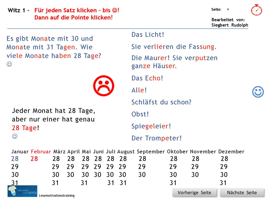 Witz 1 – Für jeden Satz klicken – bis !