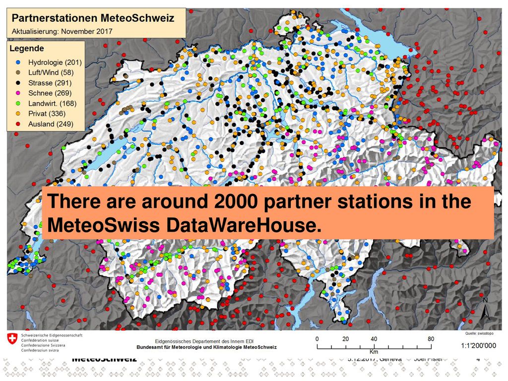 There are around 2000 partner stations in the MeteoSwiss DataWareHouse.