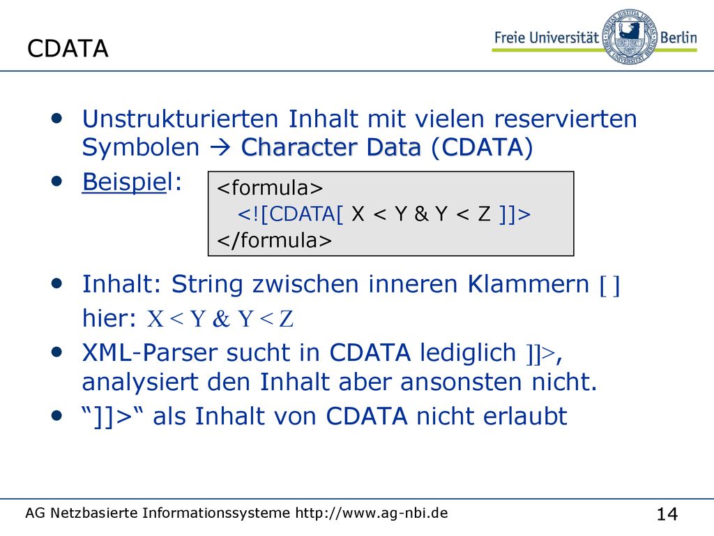 Inhalt: String zwischen inneren Klammern [ ] hier: X < Y & Y < Z