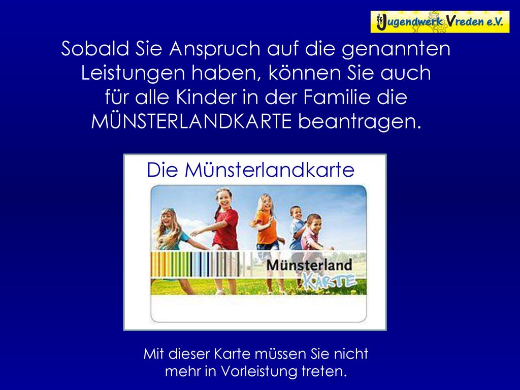 Mit dieser Karte müssen Sie nicht mehr in Vorleistung treten.