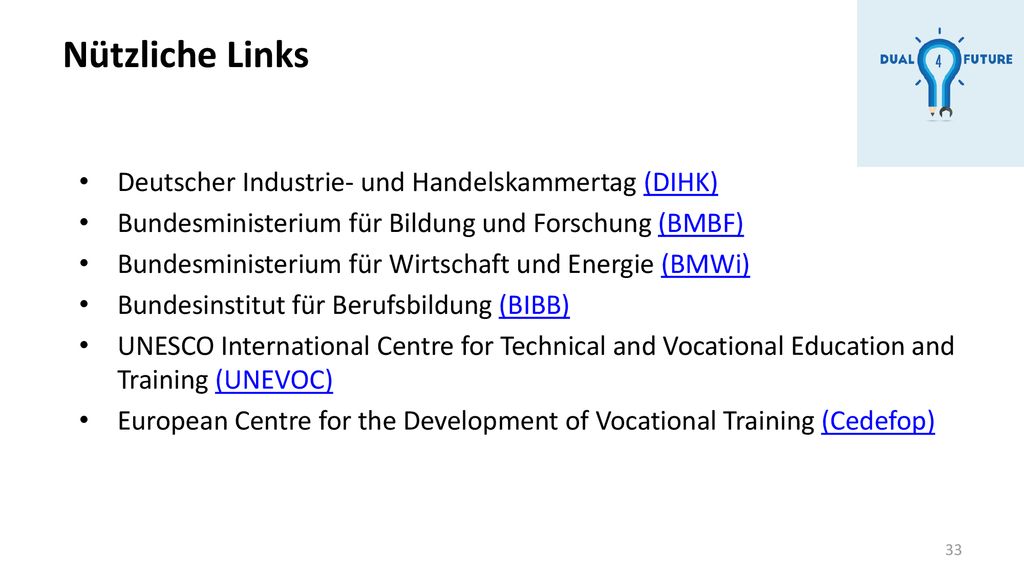 Nützliche Links Deutscher Industrie- und Handelskammertag (DIHK)