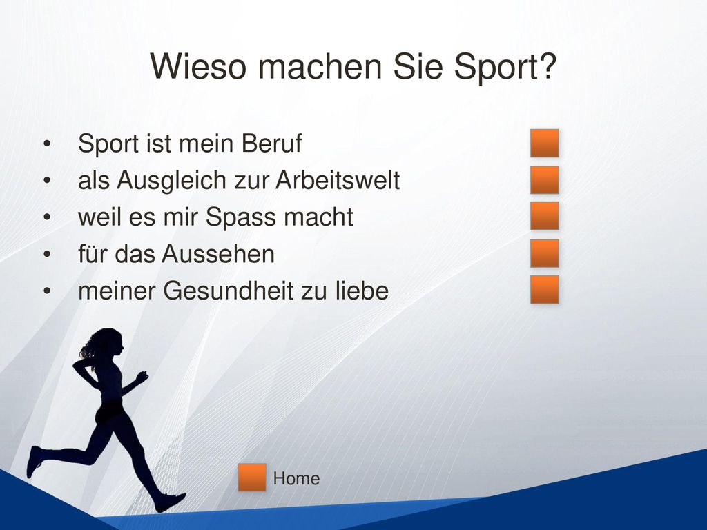 Wieso machen Sie Sport Sport ist mein Beruf