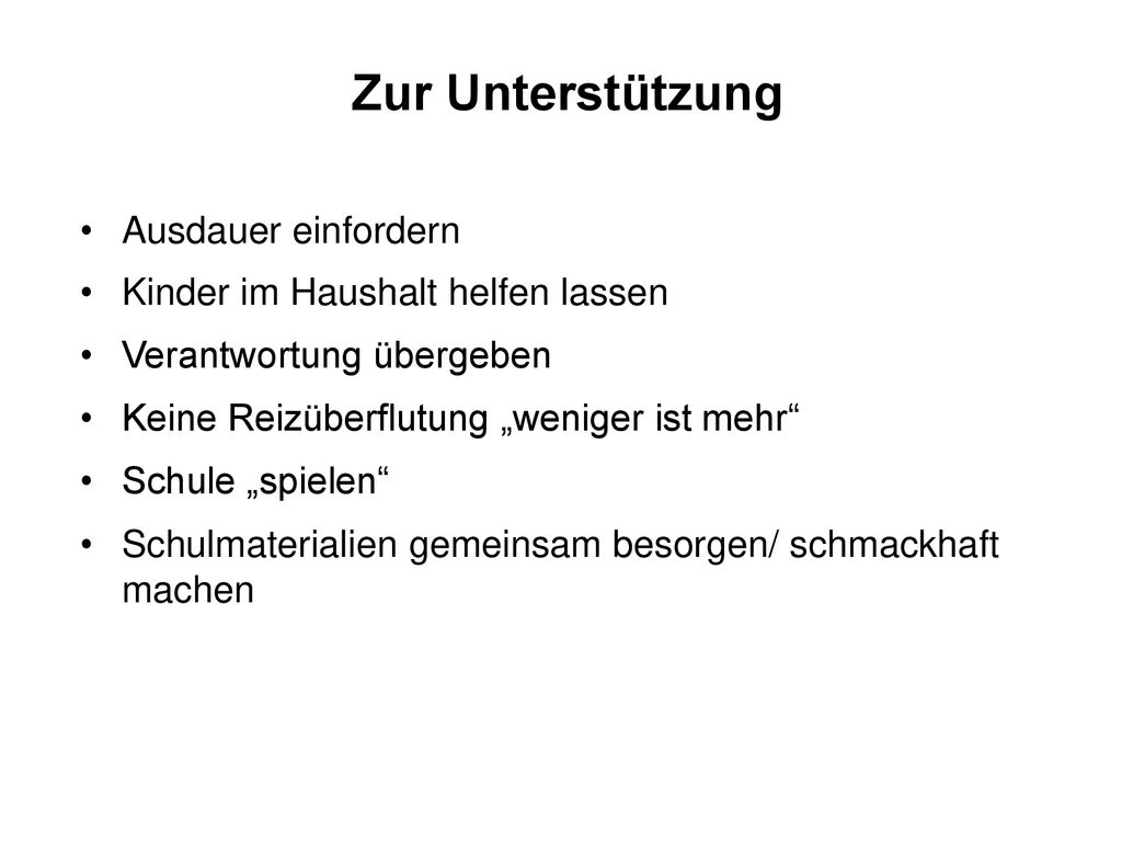 Zur Unterstützung Ausdauer einfordern Kinder im Haushalt helfen lassen