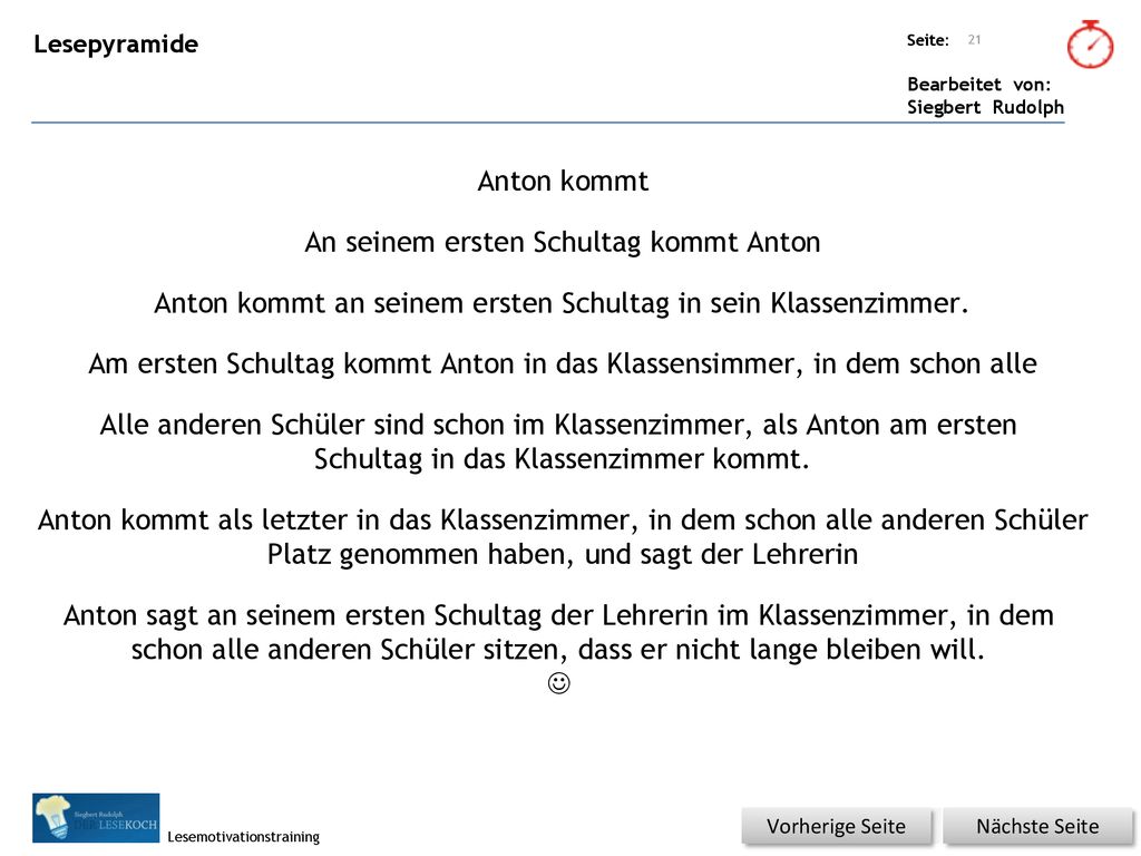 An seinem ersten Schultag kommt Anton