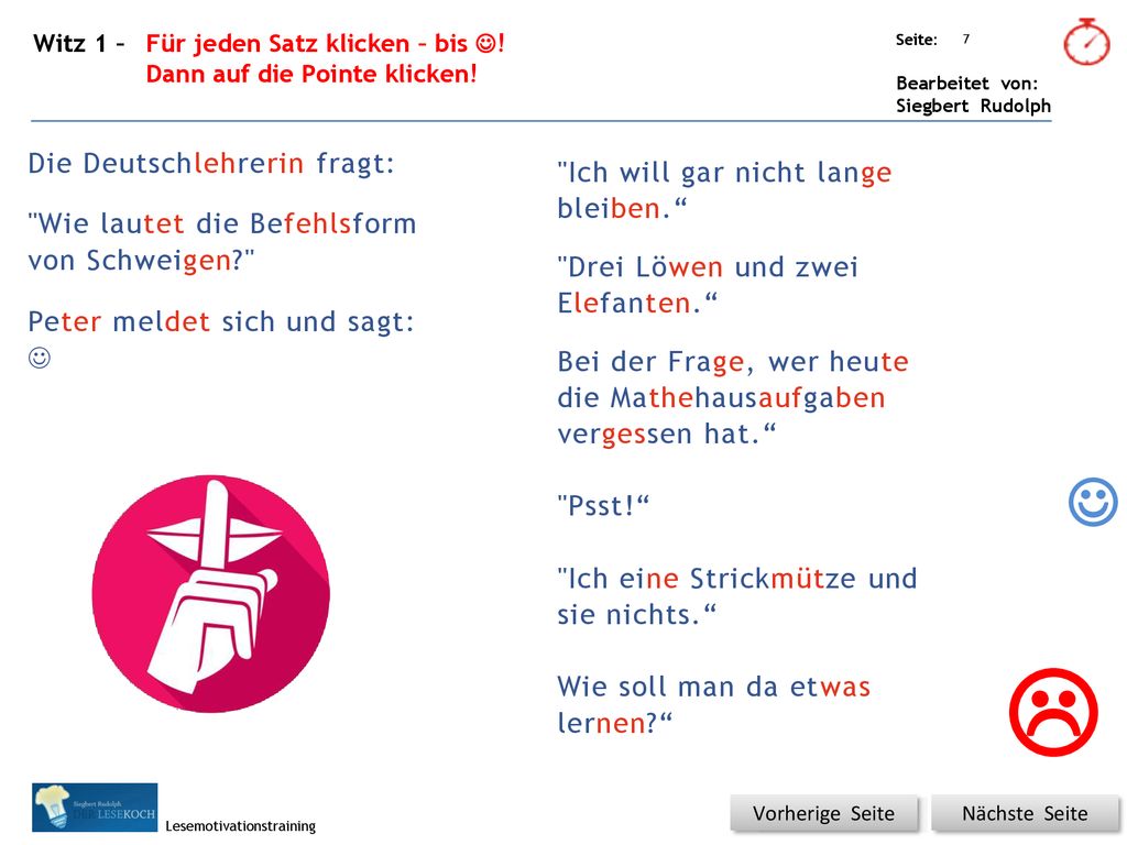   Die Deutschlehrerin fragt: Ich will gar nicht lange bleiben.
