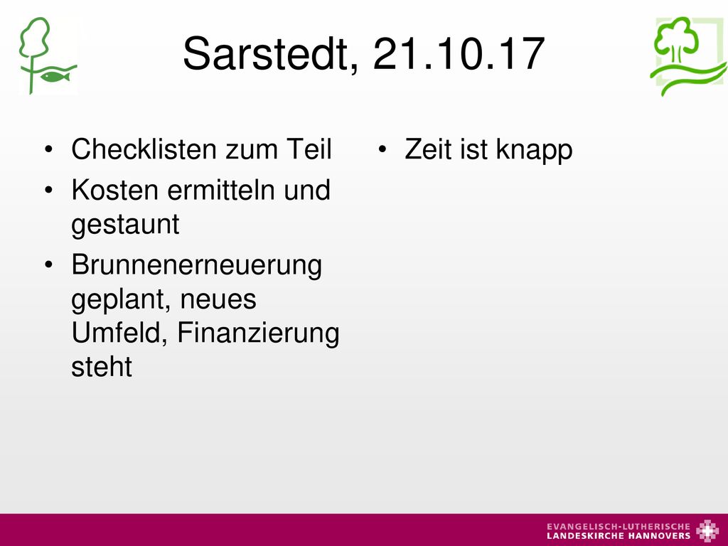 Sarstedt, Checklisten zum Teil Kosten ermitteln und gestaunt