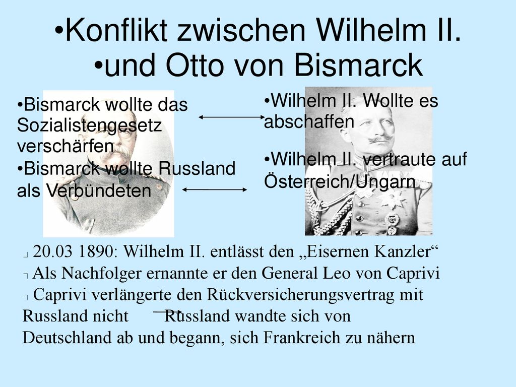 und Otto von Bismarck Wilhelm II. Wollte es abschaffen