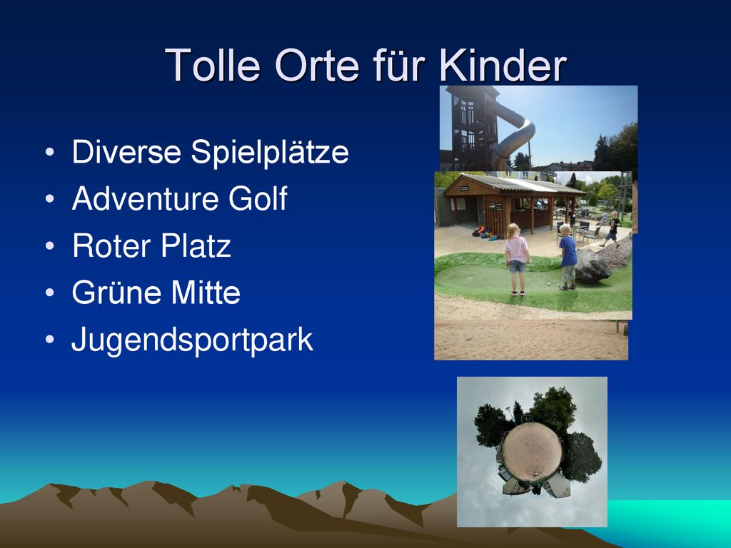 Tolle Orte für Kinder Diverse Spielplätze Adventure Golf Roter Platz